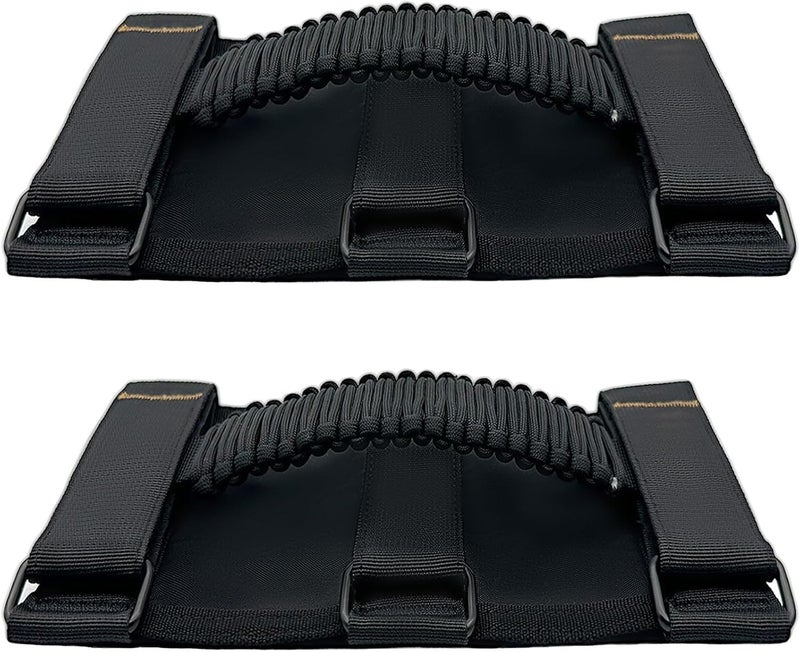 KKIKK Paracord Jeep Grab Handles, 2 Pack Jeep Wrangler Roll Bar Grab Handles for JK TJ JL CJ YJ JKU JLU and Gladiator JT Wrangler Hardware Handle for 2019 2020 2021 2022 2023 2024 Modle - Image 1